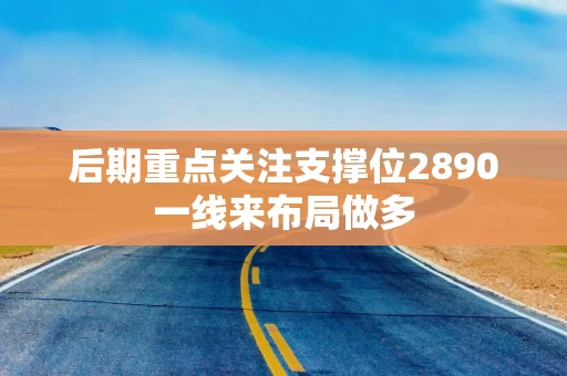 后期重点关注支撑位2890一线来布局做多