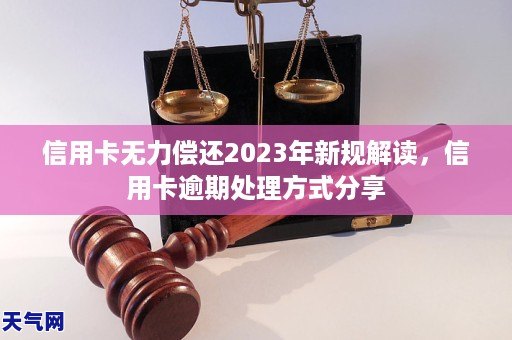 信用卡无力偿还2024年新规解读，教你信用卡逾期处理方式分享