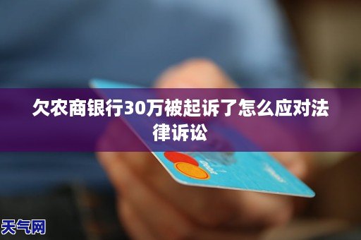 欠农商银行30万被起诉了怎么应对法律诉讼