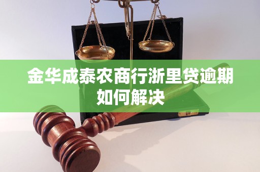 金华成泰农商行浙里贷逾期如何解决