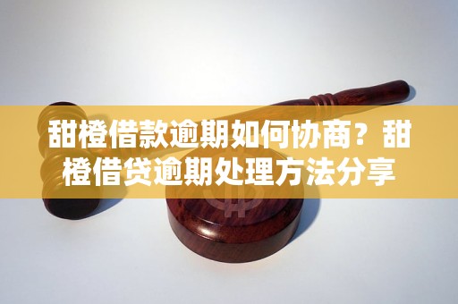 甜橙借款逾期如何协商？甜橙借贷逾期处理方法分享