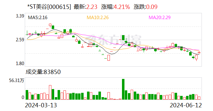 ＊ST美谷(000615.SZ)持股5%以上股东持股比例变动信息披露不及时 收到监管函