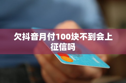 欠抖音月付100块不到会上征信吗