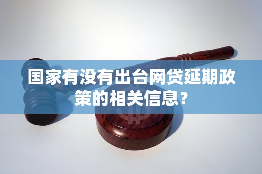 国家有没有出台网贷延期政策的相关信息？