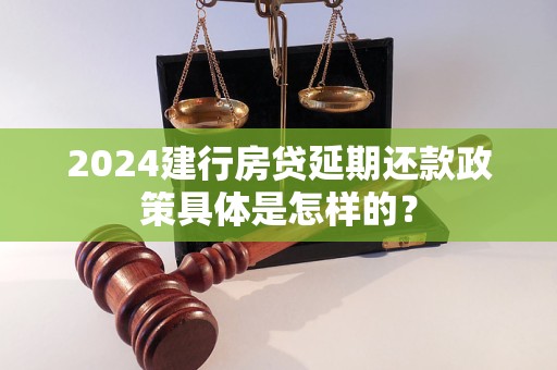 2024建行房贷延期还款政策具体是怎样的？