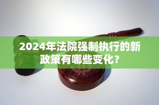 2024年法院强制执行的新政策有哪些变化？