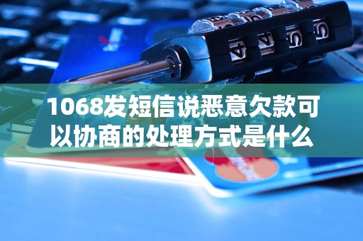 1068发短信说恶意欠款可以协商的处理方式是什么