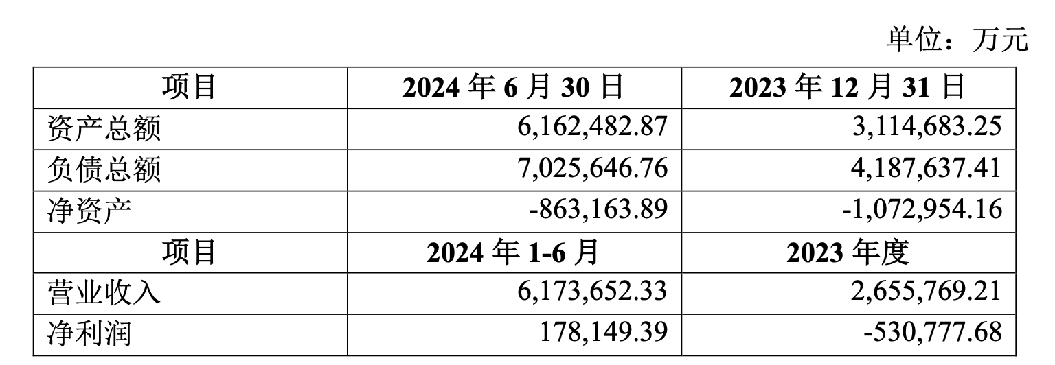 赛力斯汽车最近一年及一期的主要财务数据