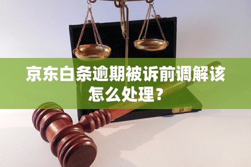 京东白条逾期被诉前调解该怎么处理？