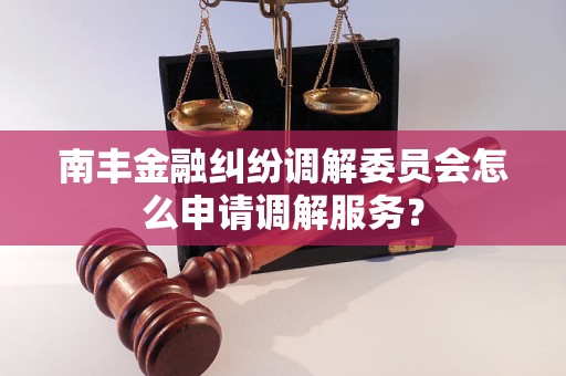 南丰金融纠纷调解委员会怎么申请调解服务？