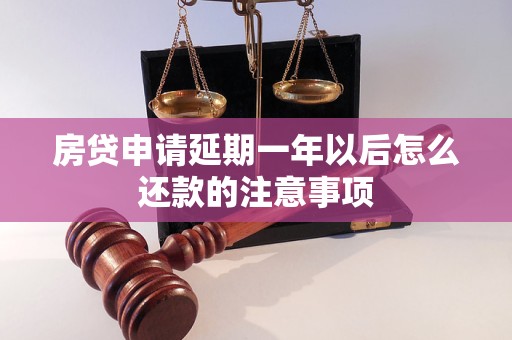 房贷申请延期一年以后怎么还款的注意事项