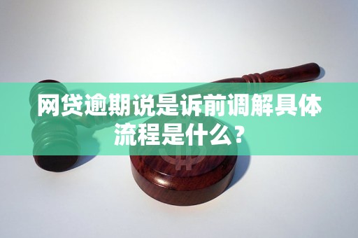 网贷逾期说是诉前调解具体流程是什么？