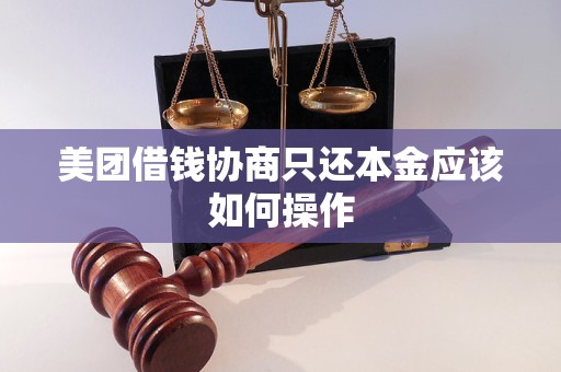 美团借钱协商只还本金应该如何操作