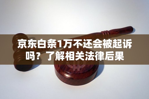 京东白条1万不还会被起诉吗？了解相关法律后果