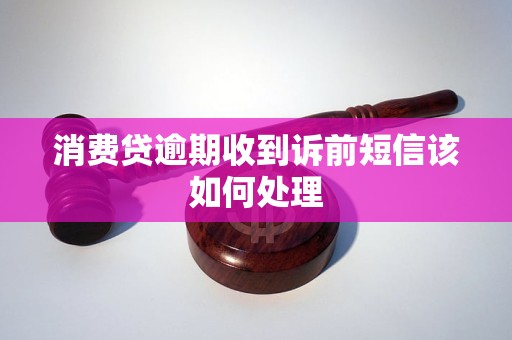 消费贷逾期收到诉前短信该如何处理