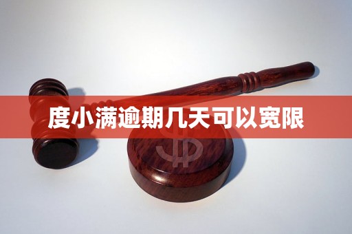 度小满逾期几天可以宽限