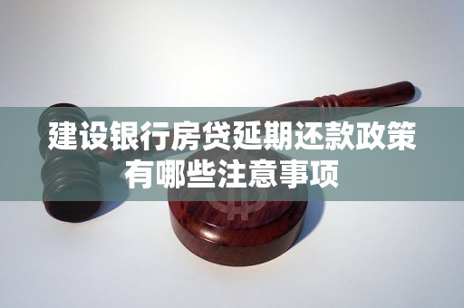 建设银行房贷延期还款政策有哪些注意事项