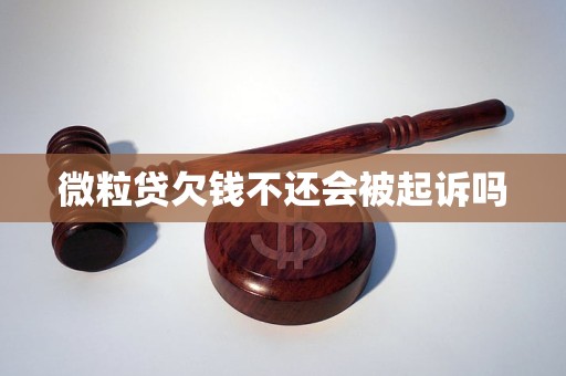 微粒贷欠钱不还会被起诉吗