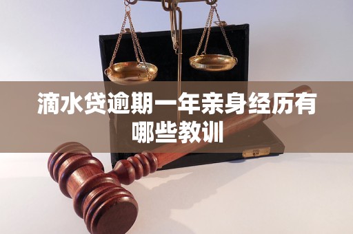 滴水贷逾期一年亲身经历有哪些教训