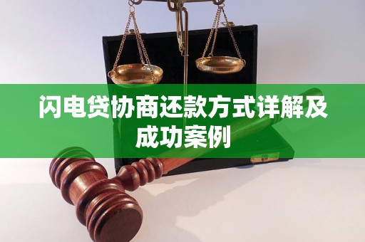 闪电贷协商还款方式详解及成功案例