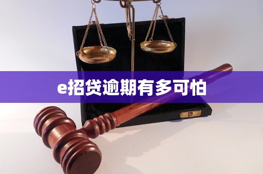 e招贷逾期有多可怕