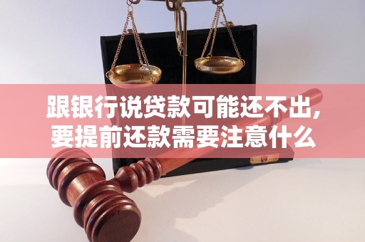 跟银行说贷款可能还不出,要提前还款需要注意什么