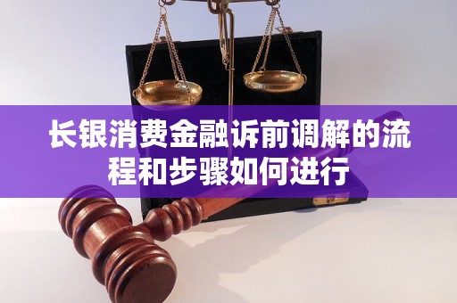 长银消费金融诉前调解的流程和步骤如何进行